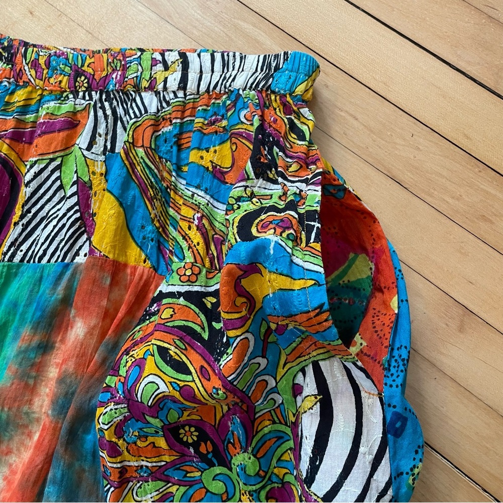 ANU BY NATURAL Mixed Print Patchwork Circle Skirt… - image 2